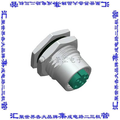 M12D-04PFFS-SF8001 圆形连接器4POS插座母插口焊杯镀金面板安装