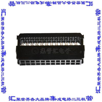 1658623-5 矩形连接器24POS插座2排2.54mm叉状黑色IDC镀金自由悬