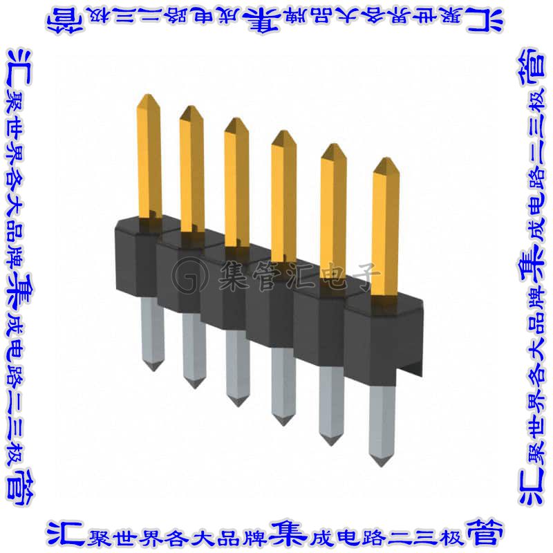 PR20C06VBNN 针座连接器6POS接头2mm公形插针通孔直针镀金