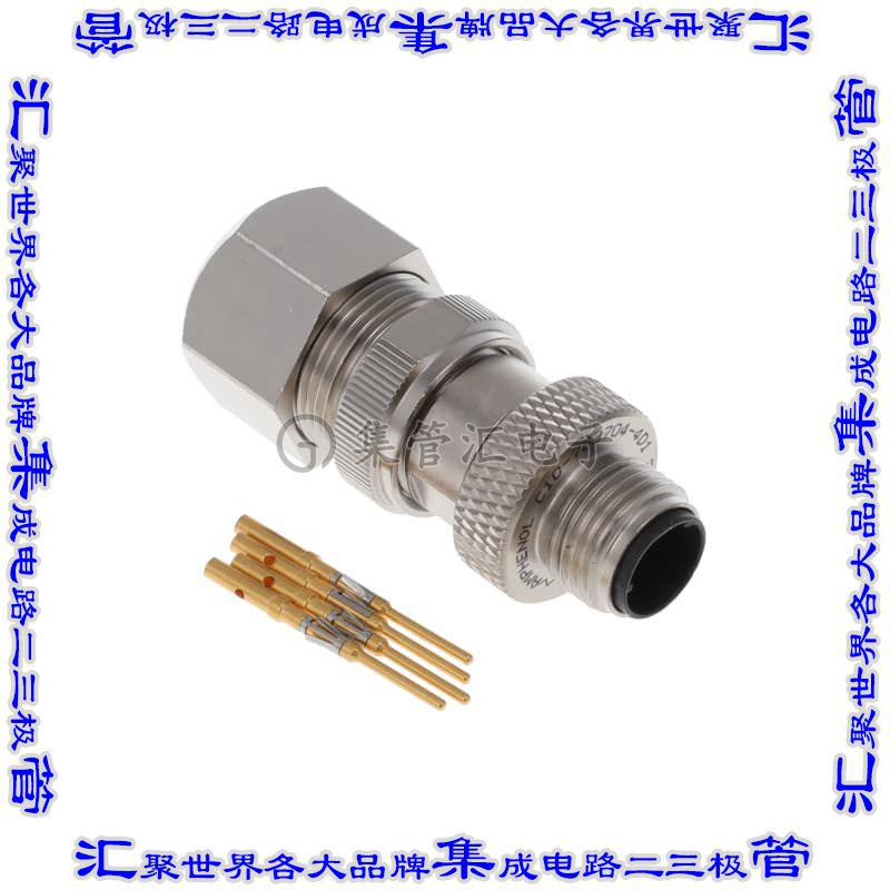 HDM12PM04DSTMC 圆形连接器4POS插头公引脚压接镀金自由悬挂