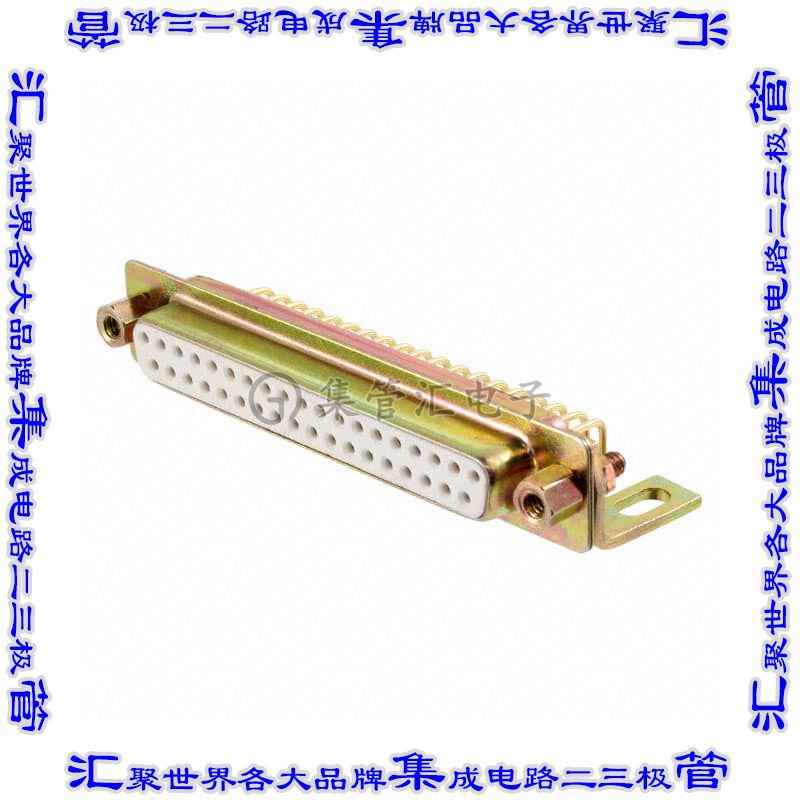 174-E37-211-141 连接器37POS插座母插口2排D-Sub面板安装通孔直