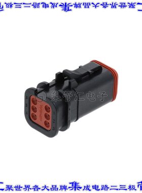 AT06-6S-OMBLK 矩形连接器外壳6POS插头3排母形插口黑色自由悬挂