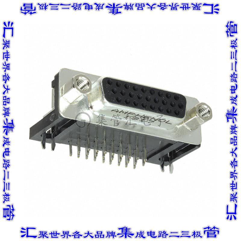 L77HDA26SD1CH4F 连接器26POS插座母插口3排D-Sub高密度通孔直角