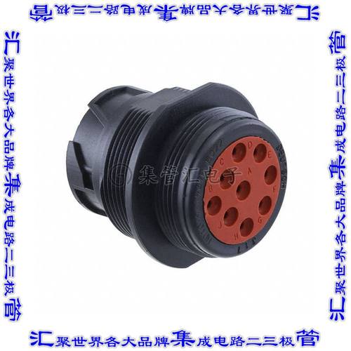 HD10-9-1939PE-B022 圆形连接器9POS插座外壳用于公插针黑色面板