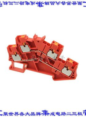 3209607 端子块连接器4POS馈通式2排5.2mm红色12-26AWG