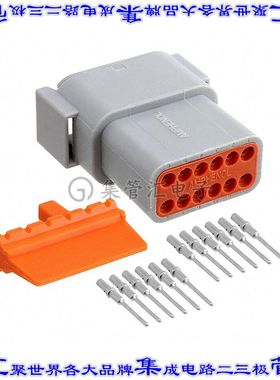 ATM04-12PA-KT01 矩形连接器12POS插座2排公引脚灰色压接自由悬挂