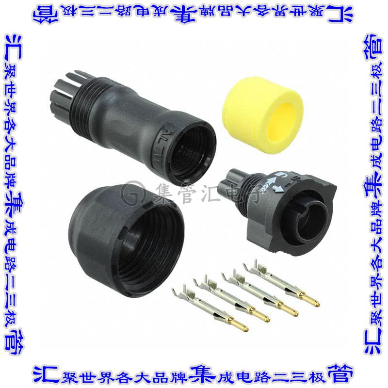 CB-04BFMA-QL8MP0 圆形连接器4(数据)插头公引脚压接镀金自由悬挂