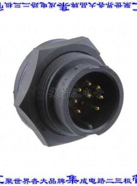 ACD-08PMMS-LC7001 圆形连接器8POS插座公形引脚焊杯镀金面板安装