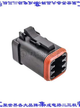 AT06-6S-EC01BLK 矩形连接器外壳6POS插头3排母形插口黑色自由悬