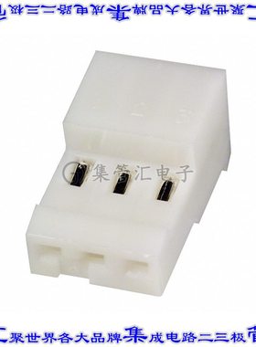 3-640441-3 矩形连接器3POS插座2.54mm母插口白色IDC锡自由悬挂直