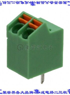 1752104 线对板连接器2POS接线端子3.5mm通孔25角度带板