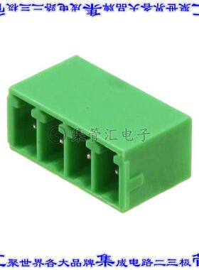 1793260000 端子块连接器4POS接头公引脚带罩3.81mm绿色90DEG通孔