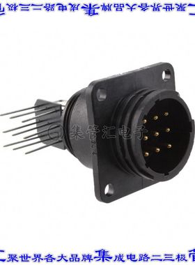 1-796375-1 圆形连接器9POS插座公形引脚焊接镀金面板安装通孔直