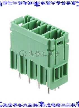 1720592 端子块连接器4POS接头公引脚带罩7.62mm绿色垂直通孔