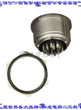 T3638009U 圆形连接器12POS插座母插口焊杯银面板安装
