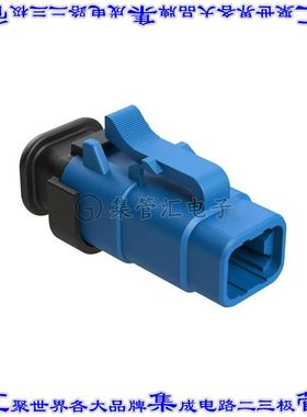 ATM06-4S-SR01BL 矩形连接器外壳4POS插头2排母形插口蓝色自由悬