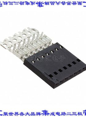 104439-6 矩形连接器7POS插座2.54mm母插口黑色IDC镀金自由悬挂