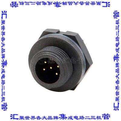 21005515-03 圆形连接器5POS插座公形引脚焊杯镀金面板安装