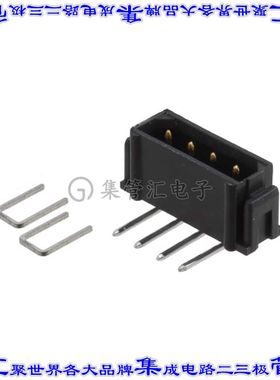 M80-8430442 针座连接器4POS接头2mm公形插针通孔直角镀金