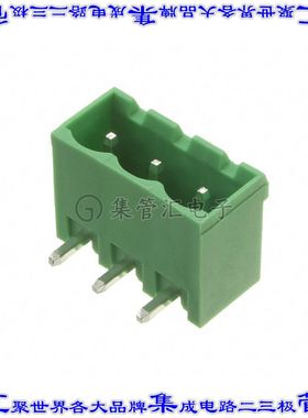 EBQA-03-D-C 端子块连接器3POS接头公引脚带罩5.08mm绿色90DEG通