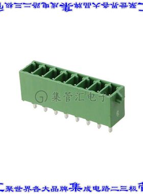 1731549 端子块连接器8POS接头公引脚带罩3.5mm绿色垂直通孔