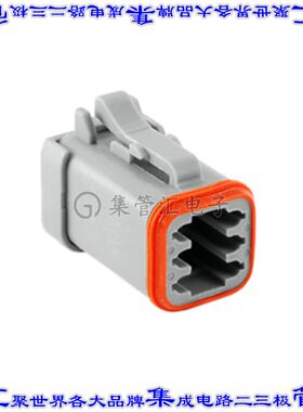 AT06-6S-MM01 矩形连接器外壳6POS插头3排母形插口灰色自由悬挂