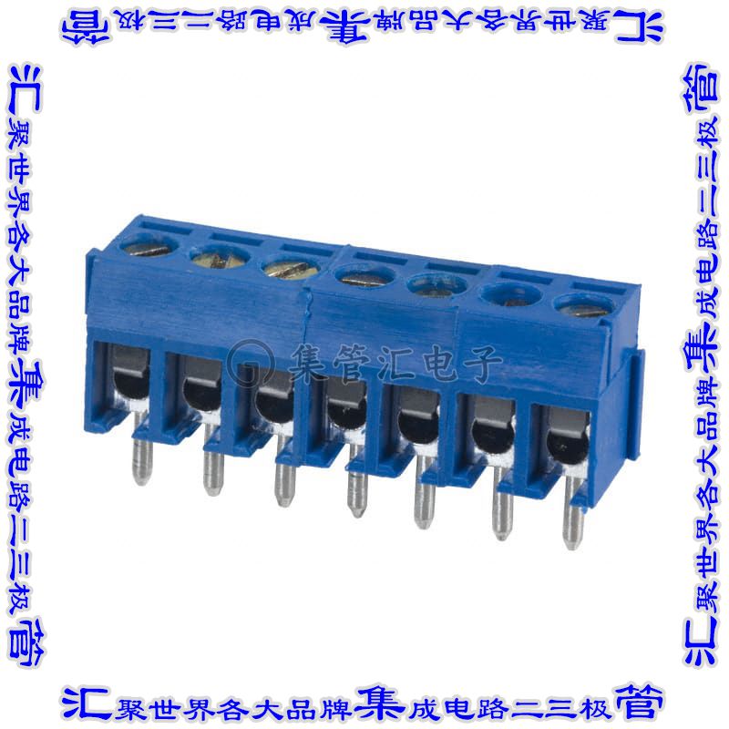 OSTTE070161 线对板连接器7POS接线端子3.5mm通孔水平带板