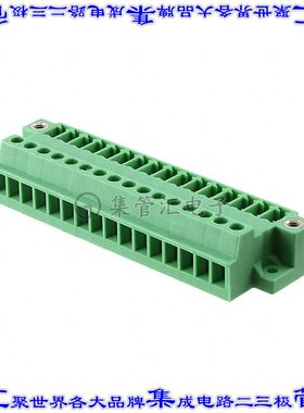 1833166 端子块连接器16POS插座公形引脚3.81mm绿色板式安装
