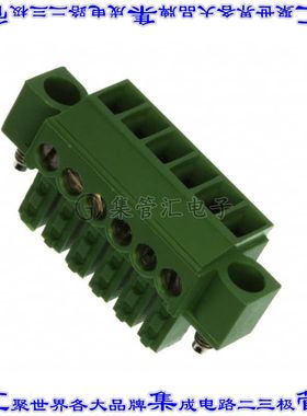 284510-6 端子块连接器6POS插头母插口3.5mm绿色自由悬挂