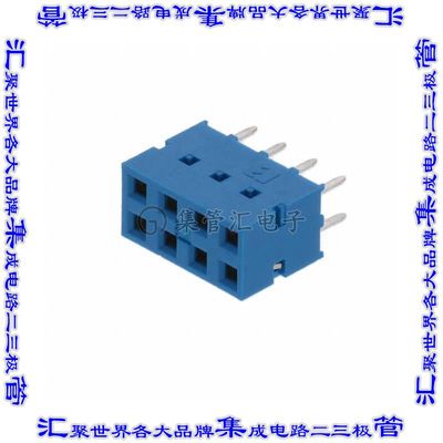 76342-304LF 针座连接器8POS插座2排2.54mm母形插口通孔直针镀金