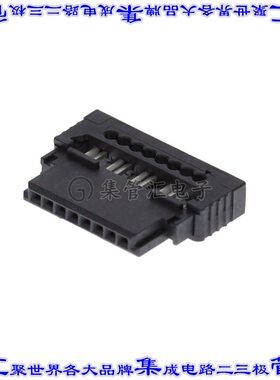 224396-E 矩形连接器8POS插座1.27mm母插口黑色IDC镀金自由悬挂