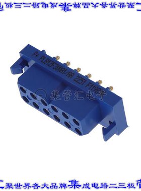 PLB12F300A1/AA 背板连接器12POS插座母插口2排5mm通孔蓝色