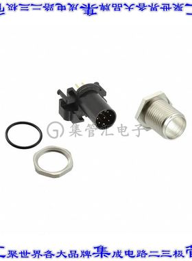 5-2172070-2 圆形连接器8POS插座公形引脚焊接镀金面板安装通孔