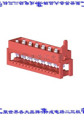 CA3010P13I0 矩形连接器10POS接头2排1.27mm公引脚红色IDC锡自由
