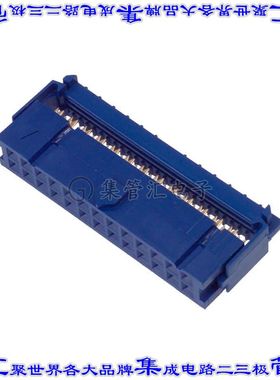 CWR-227-26-0000 矩形连接器26POS插座2排2.54mm母插口蓝色IDC镀