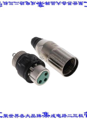 AAA3FAUZH 圆形连接器3POS插头母插口焊杯镀金自由悬挂