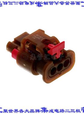 4-2098541-1 矩形连接器外壳3POS插座4mm母形插口棕色自由悬挂