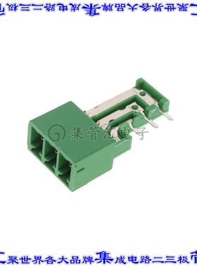 1861730 端子块连接器3POS接头公引脚带罩3.81mm绿色90DEG通孔