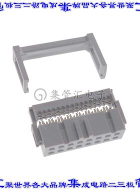 71600-216LF 矩形连接器16POS插座2排2.54mm母插口灰色IDC镀金自