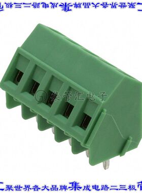 1733606 线对板连接器5POS接线端子5.08mm通孔55角度带板