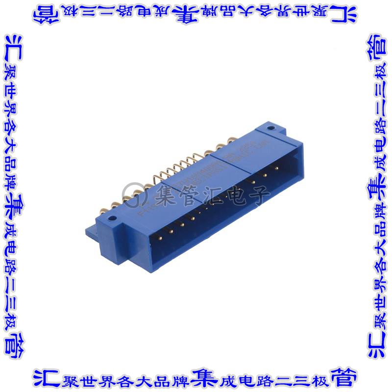 PCIM37W16M400A1/AA 背板连接器37POS接头公引脚通孔直角蓝色