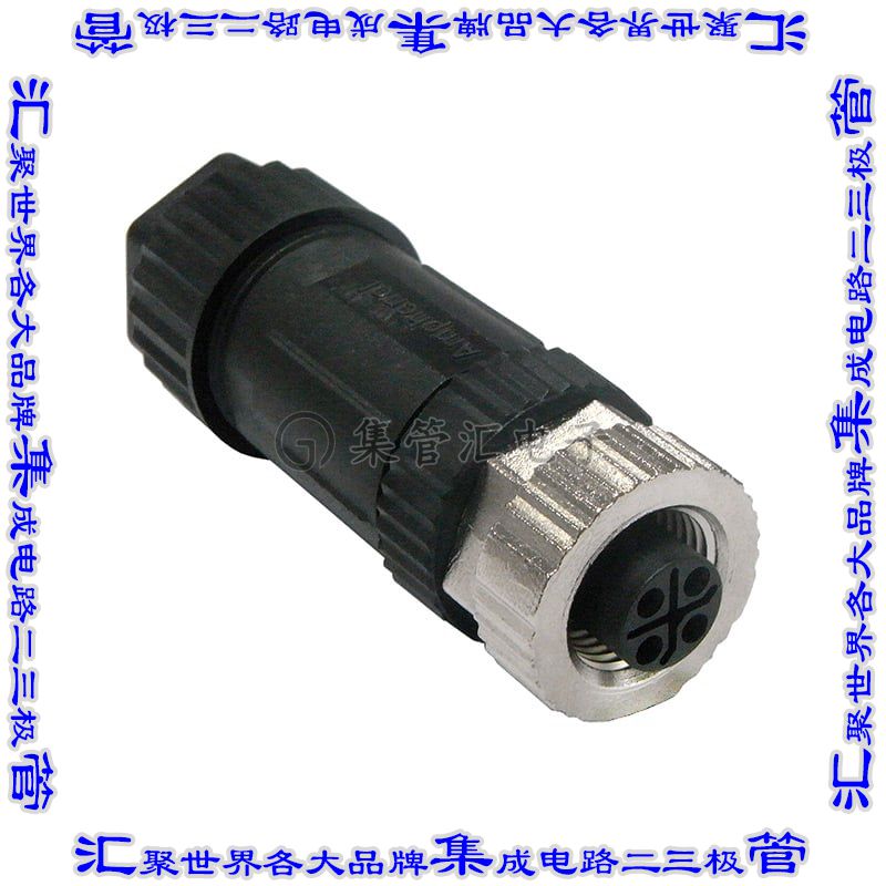 M12S-04BFFB-SL7002 圆形连接器4POS插座母插口螺钉镀金自由悬挂