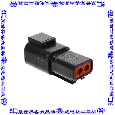 DTP04-2P-E004 矩形连接器外壳2POS插座6.71mm母形插口黑色自由悬