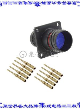 2102343-2 圆形连接器8POS插座公形引脚压接镀金面板安装