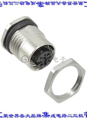 1553462 圆形连接器4POS插座母插口焊接镀金面板安装通孔