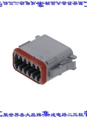 DT06-12SA-C015 矩形连接器外壳12POS插头2排母形插口灰色自由悬