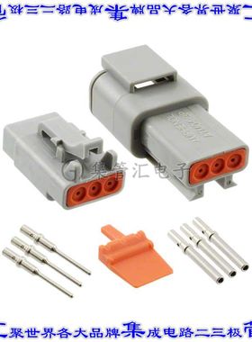 ATM3PS-CKIT 矩形连接器3POS插头插座母插口公插脚灰色压接自由悬