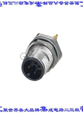 1552955 圆形连接器4POS插头公引脚焊接镀金面板安装通孔