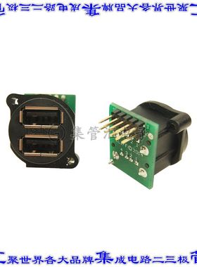 CP30092 连接器USB-A叠接式插座8POS USB 2.0通孔