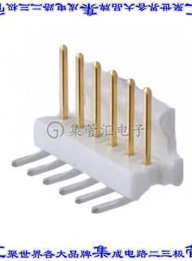 3-641127-6 针座连接器6POS接头2.54mm公形插针通孔直角镀金